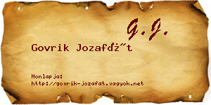 Govrik Jozafát névjegykártya